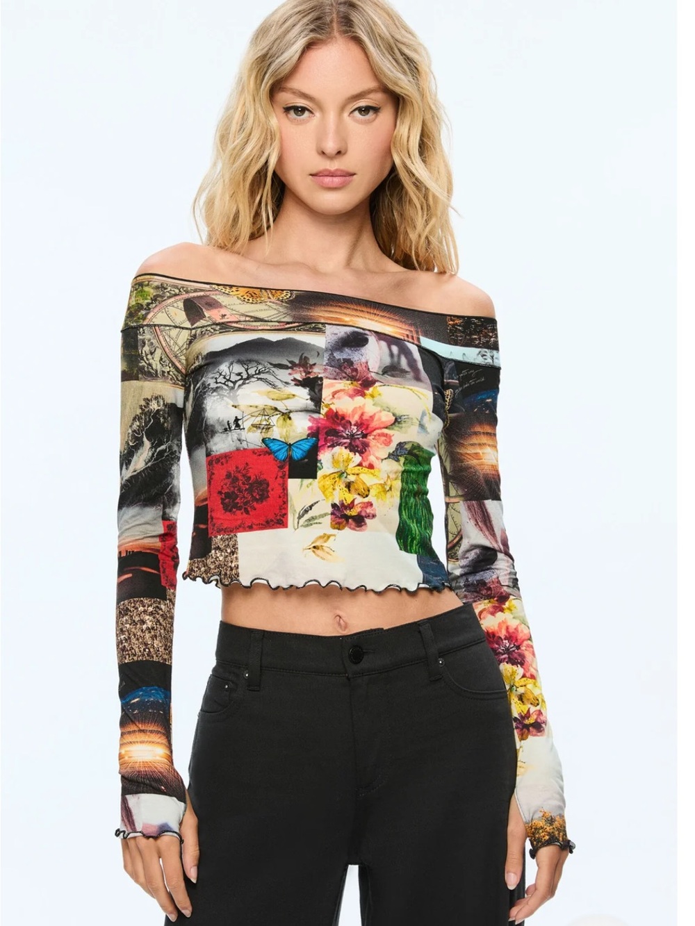 Alice + Olivia Womens  Dorinda Eco Fusion Top Size Small